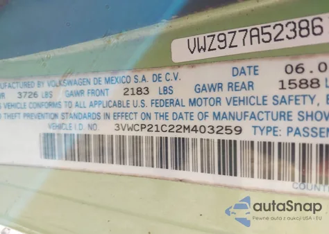 2002 Volkswagen New Beetle Gls Tdi из США, поврежденный, VIN 3VWCP21C22M403259